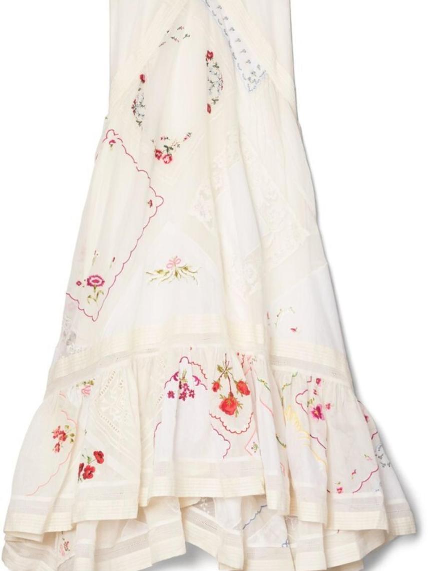 Detalles del vestido Tory Burch.
