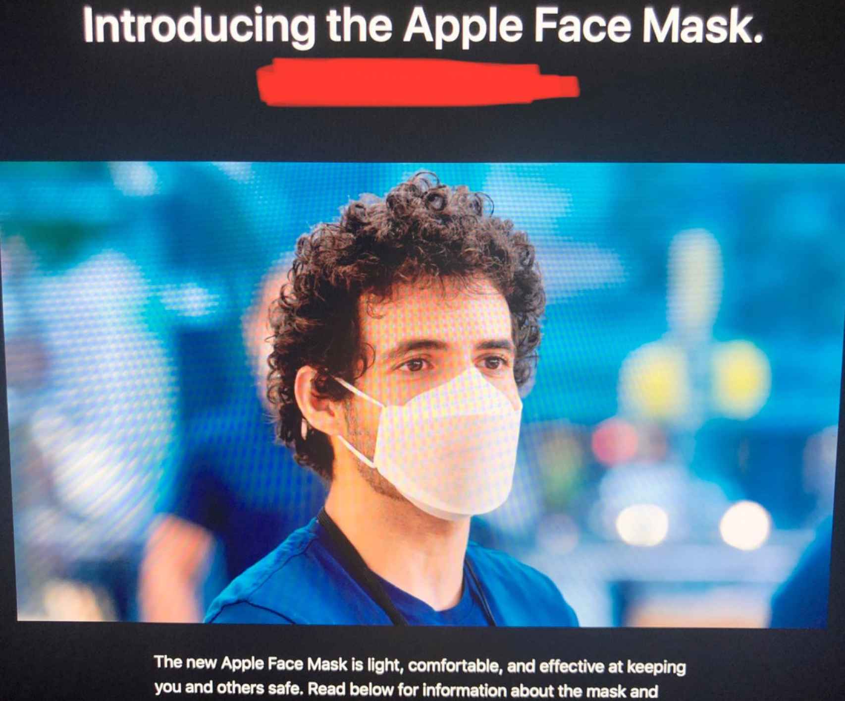 La nueva Apple Face Mask, una mascarilla para empleados de Apple