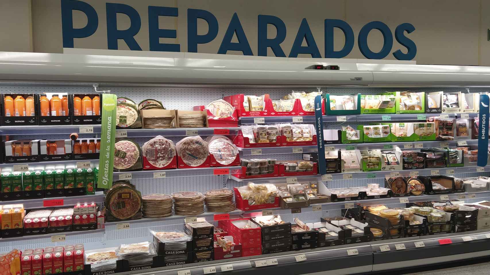 La sección de 'Preparados' del supermercado alemán Aldi, en Majadahonda (Madrid).