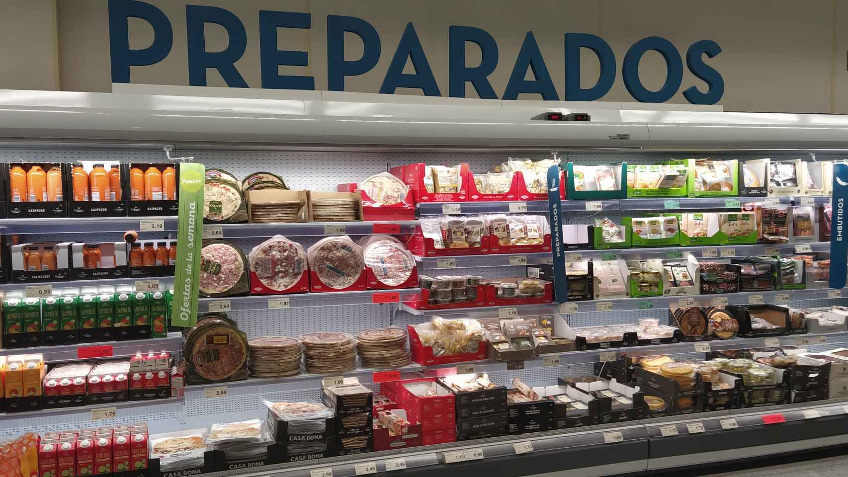 La sección de 'Preparados' del supermercado alemán Aldi, en Majadahonda (Madrid).
