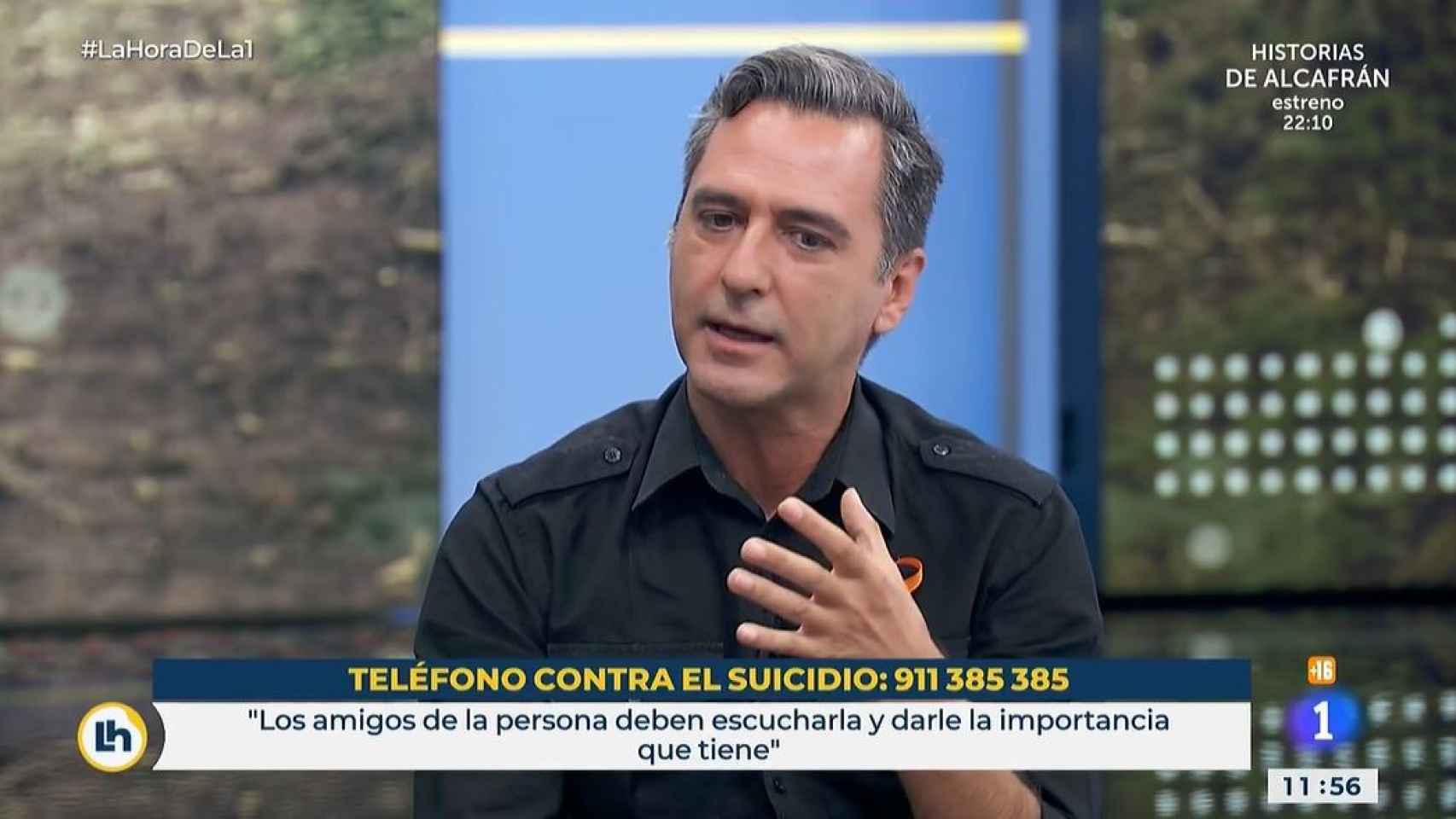 El presentador Javi Martín durante su testimonio en 'La hora de la 1'.