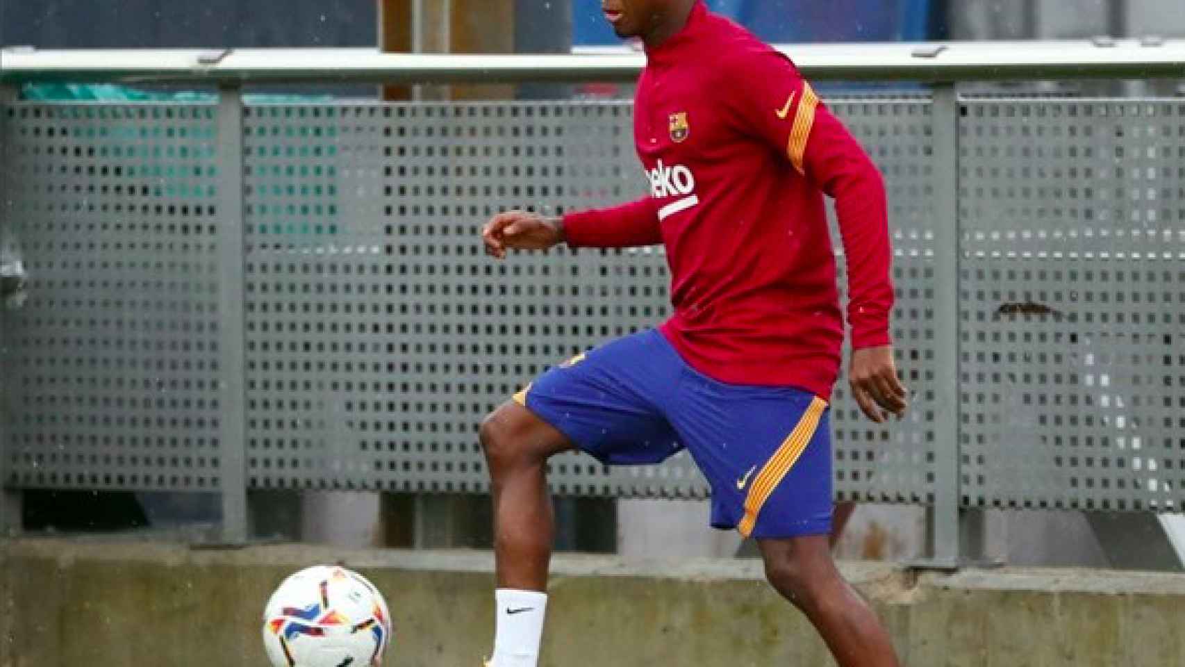 Ansu Fati en un entrenamiento con el Barça