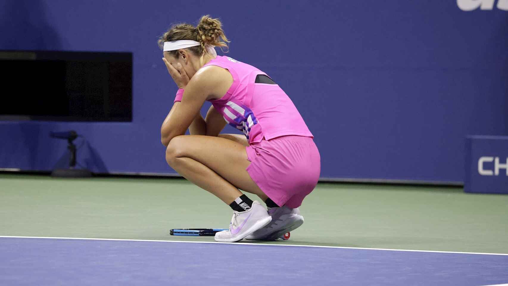 Azarenka, tras ganar a Serena Williams en el US Open.