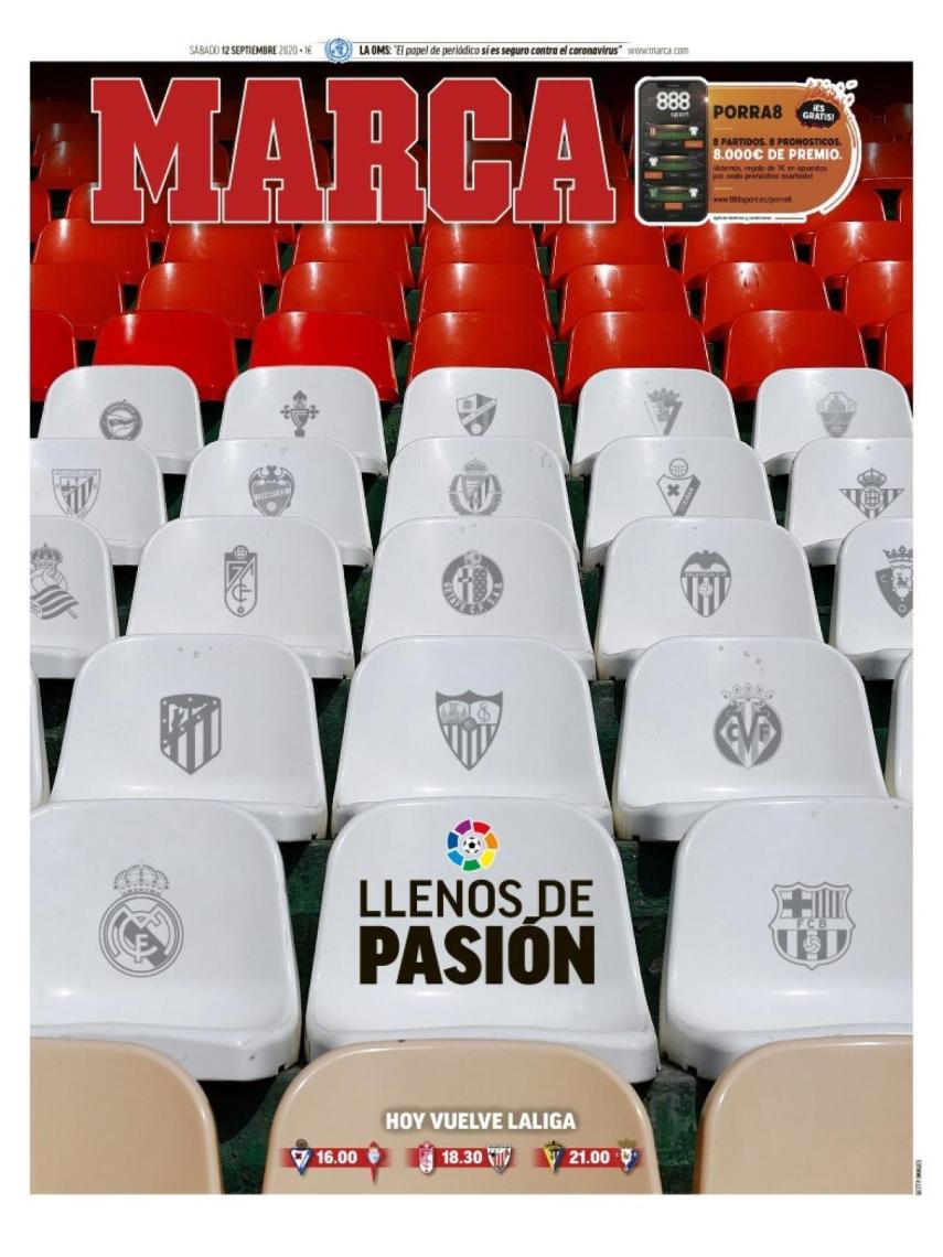 La portada del diario MARCA (12/09/2020)