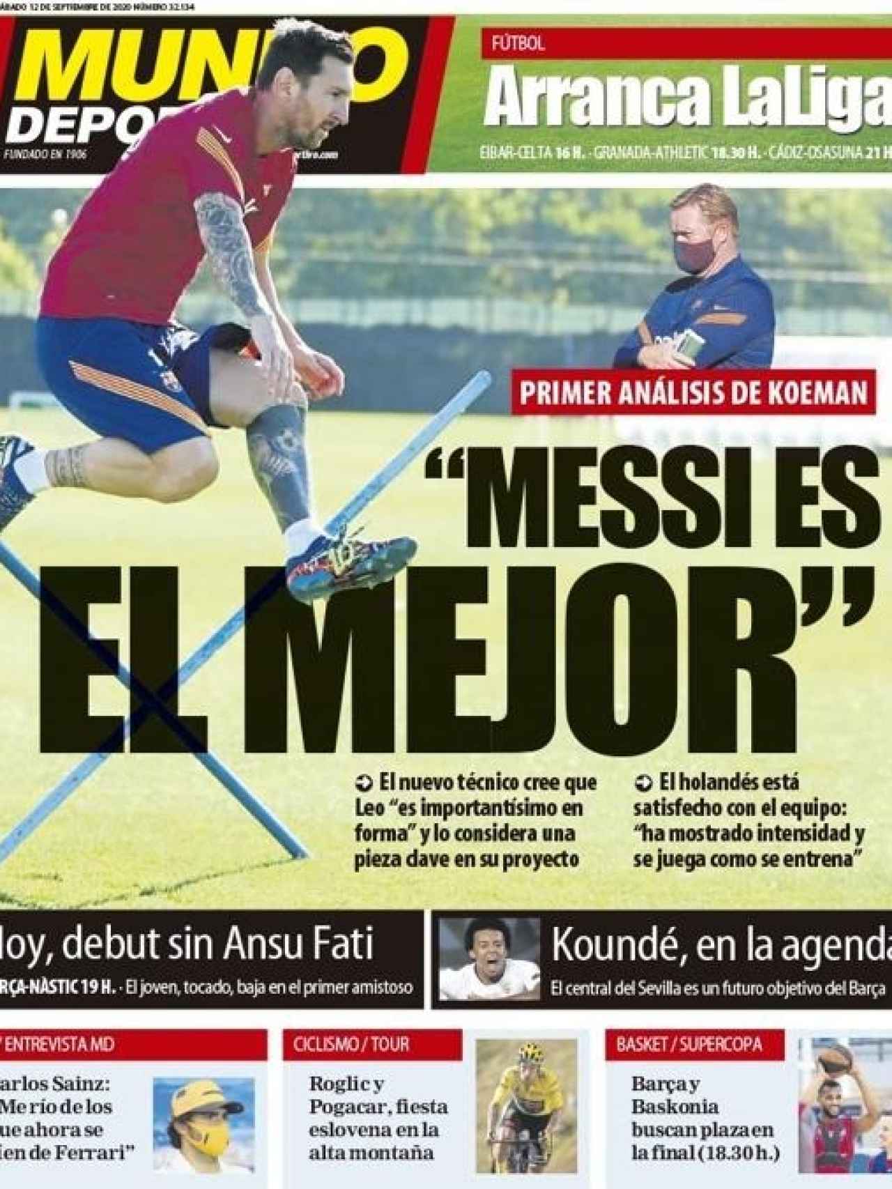 La portada del diario Mundo Deportivo (12/09/2020)