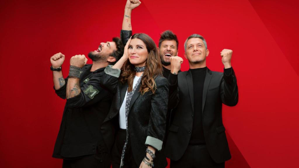 Antonio Orozco, Laura Pausini, Pablo López y Alejandro Sanz (Atresmedia)