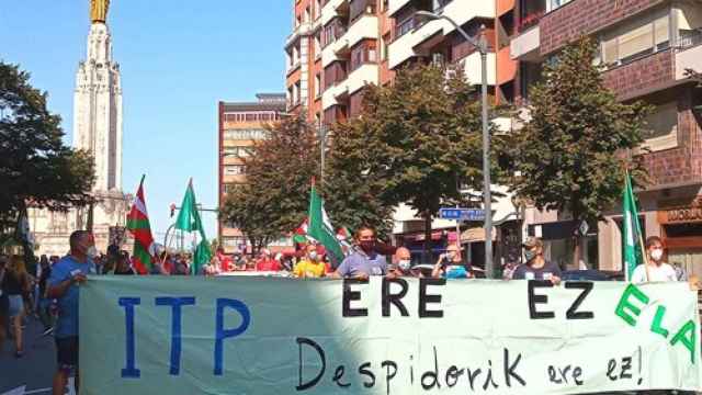Trabajadores de ITP Aero se manifiestan en Bilbao para rechazar el ERE