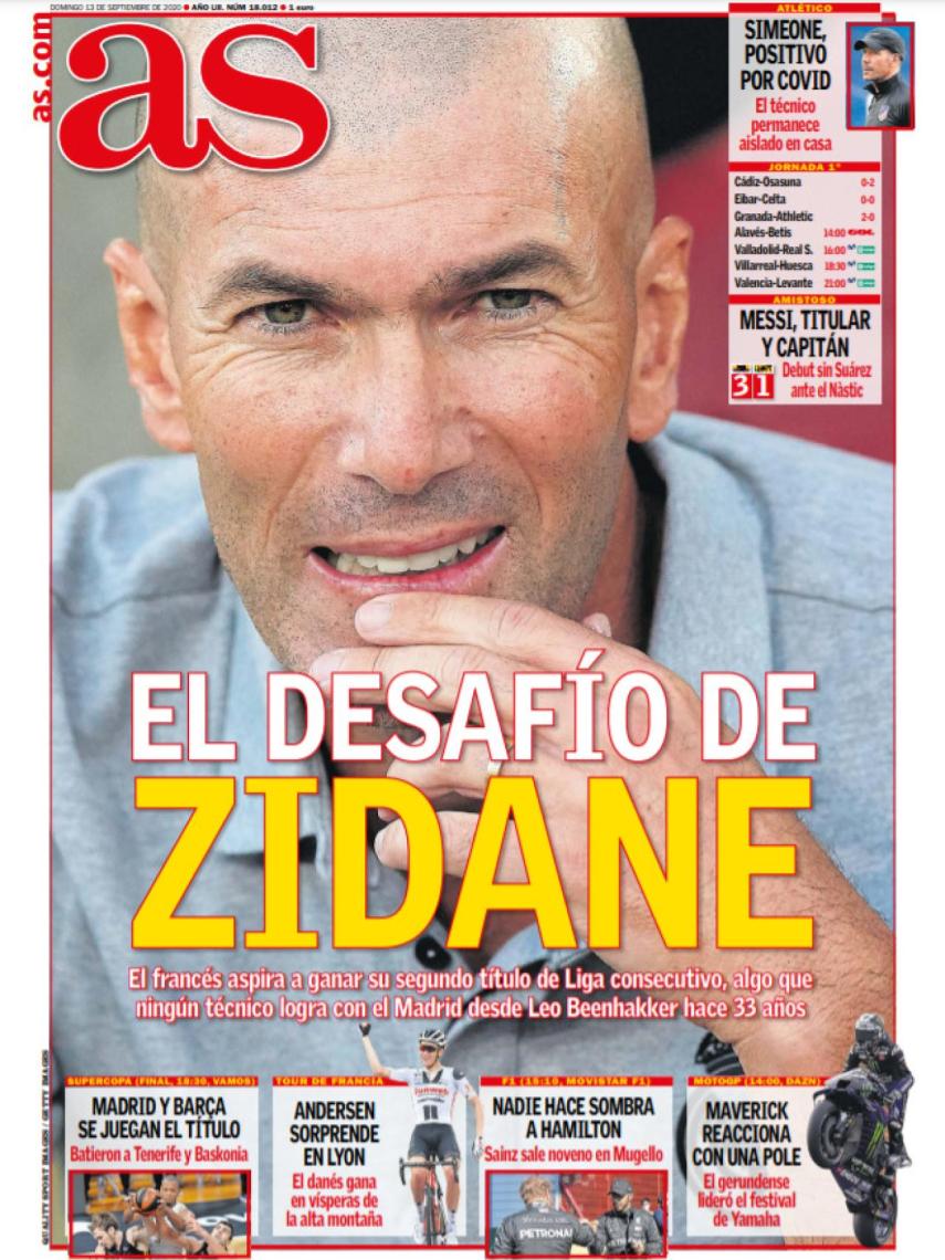 La portada del diario AS (13/09/2020)