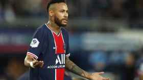 Neymar, durante el partido del PSG ante el Olympique de Marsella de la Ligue-1