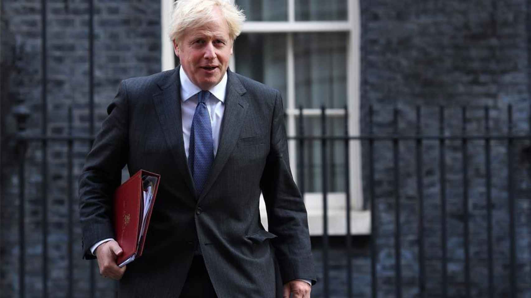 Boris Johnson, a la salida del 10 de Downing Street.