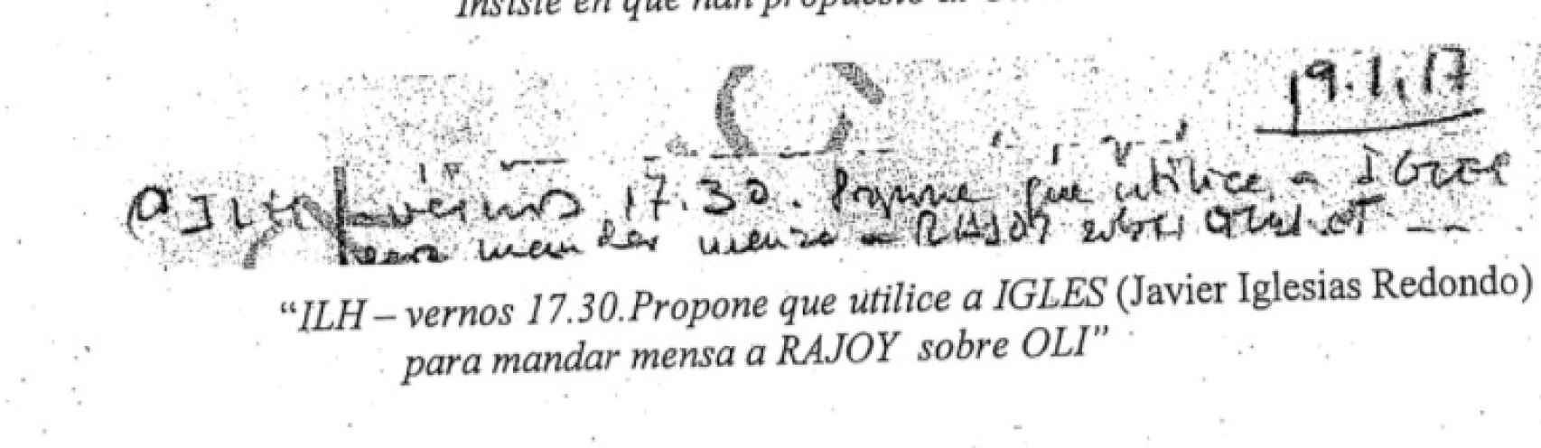 Anotación en la libreta de Villarejo haciendo referencia a 'El Largo'.