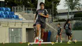 Marta Corredera, durante un entrenamiento con el Real Madrid Femenino