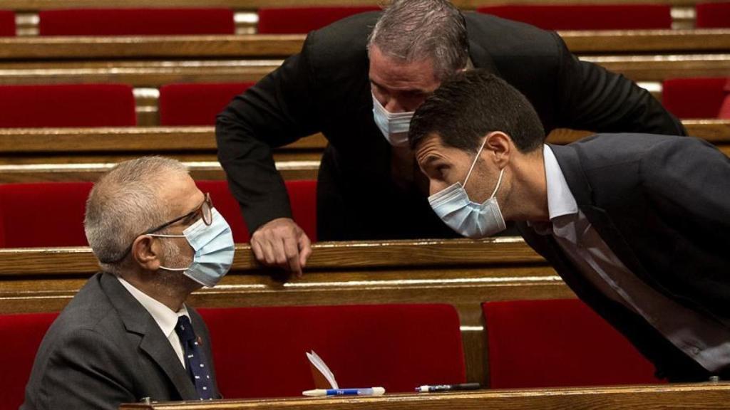 Carlos Carrizosa, Jorge Soler y Nacho Martín Blanco, diputados de Cs en el Parlament.