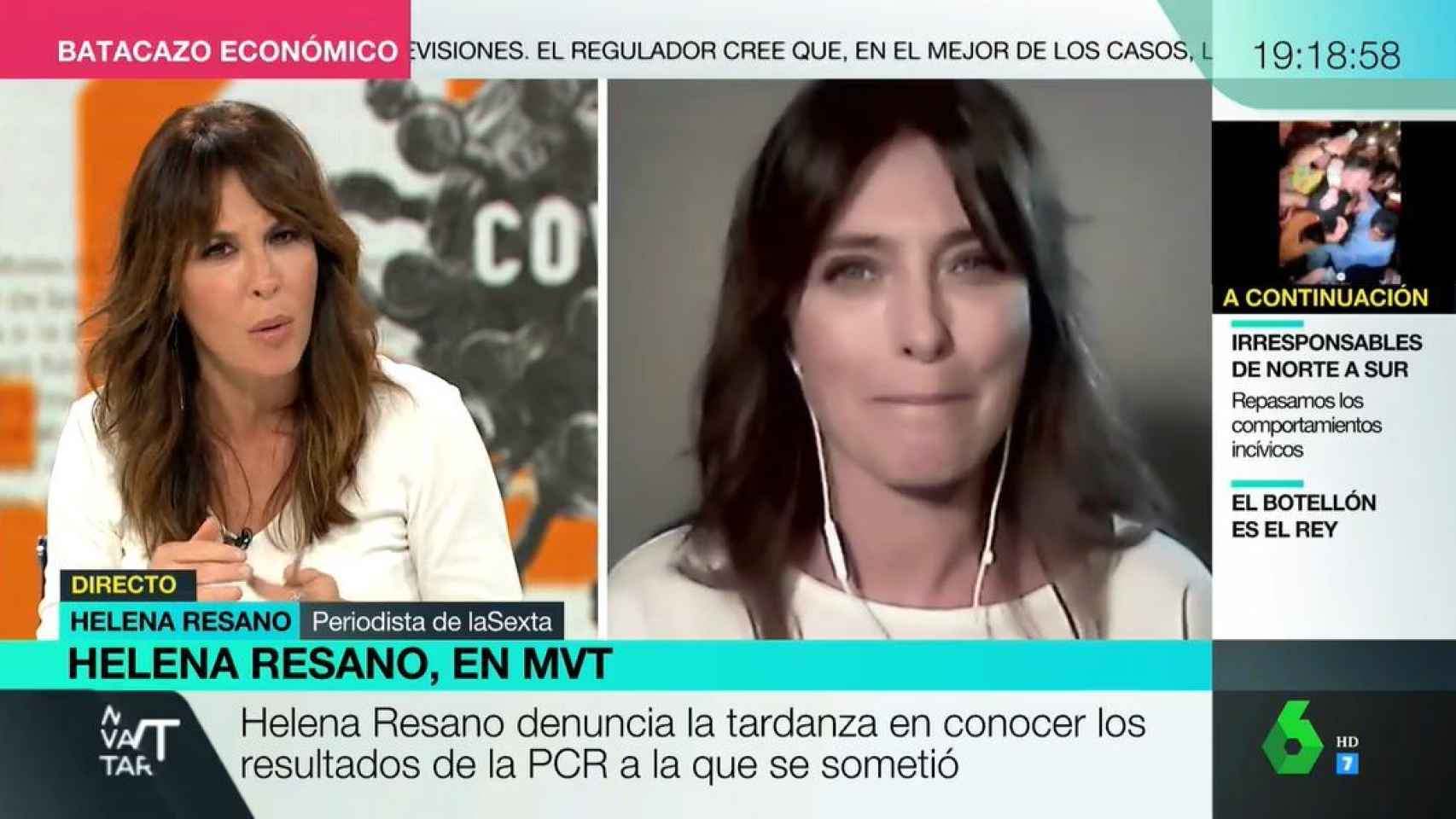 Helena Resano junto a Mamen Mendizábal en 'Más vale tarde'.