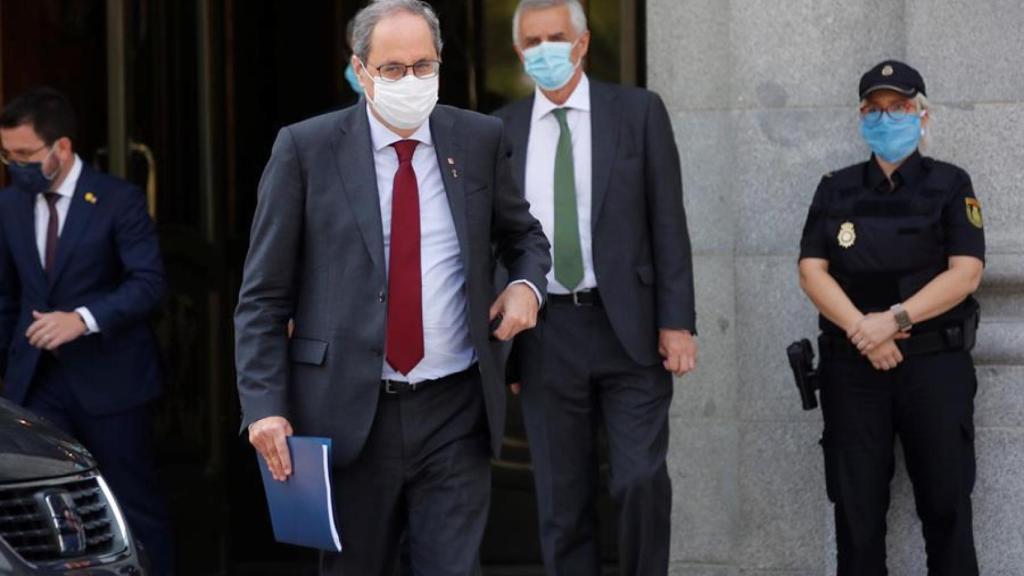Quim Torra a su salida del Tribunal Supremo este jueves. Efe