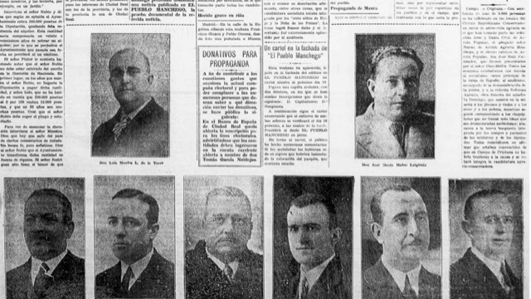 Candidatos derechistas elecciones 1933, luego asesinados cuatro de ellos.