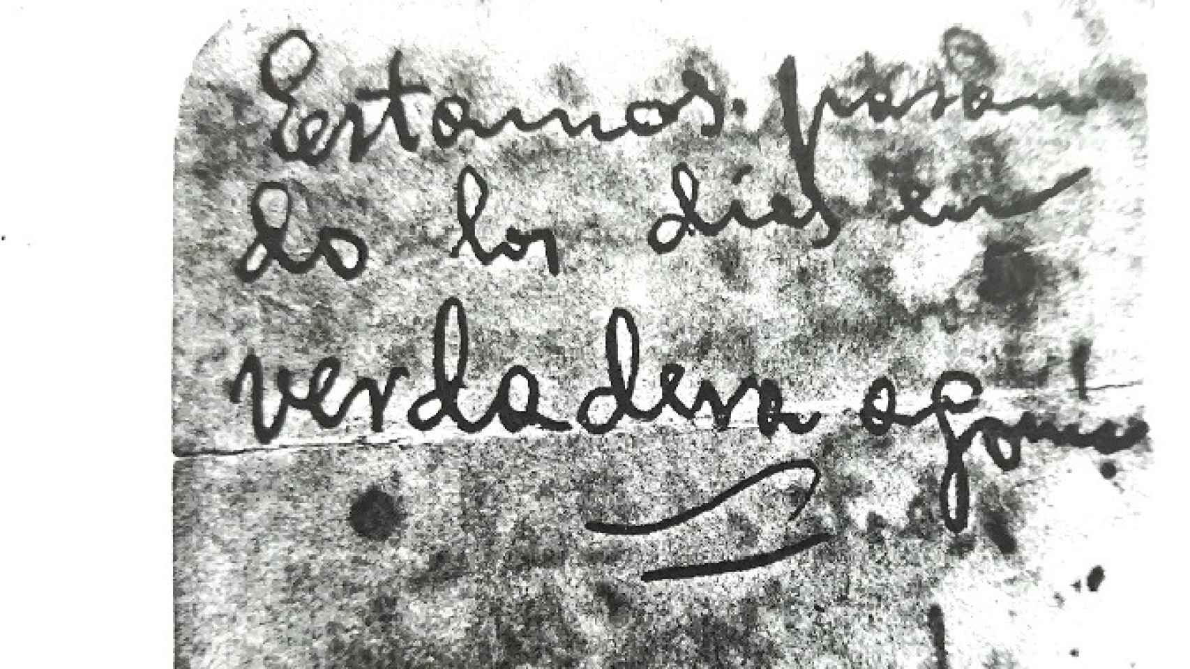 Nota de un preso (José María García) escrita desde la cárcel días antes de que lo fusilaran en La Solana en agosto de 1936.