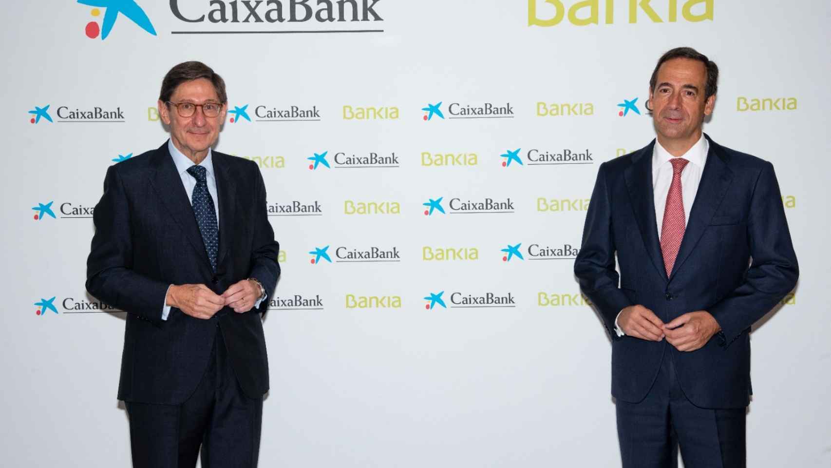 El presidente de Bankia, José Ignacio Goirigolzarri, y el CEO de CaixaBank, Gonzalo Gortázar.