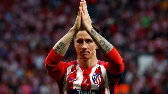 Fernando Torres durante un partido con el Atlético de Madrid