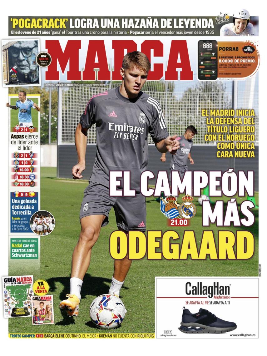 LA PORTADA DEL DIARIO MARCA (20/09/2020)