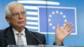 El jefe de la diplomacia de la UE, Josep Borrell, durante una rueda de prensa.