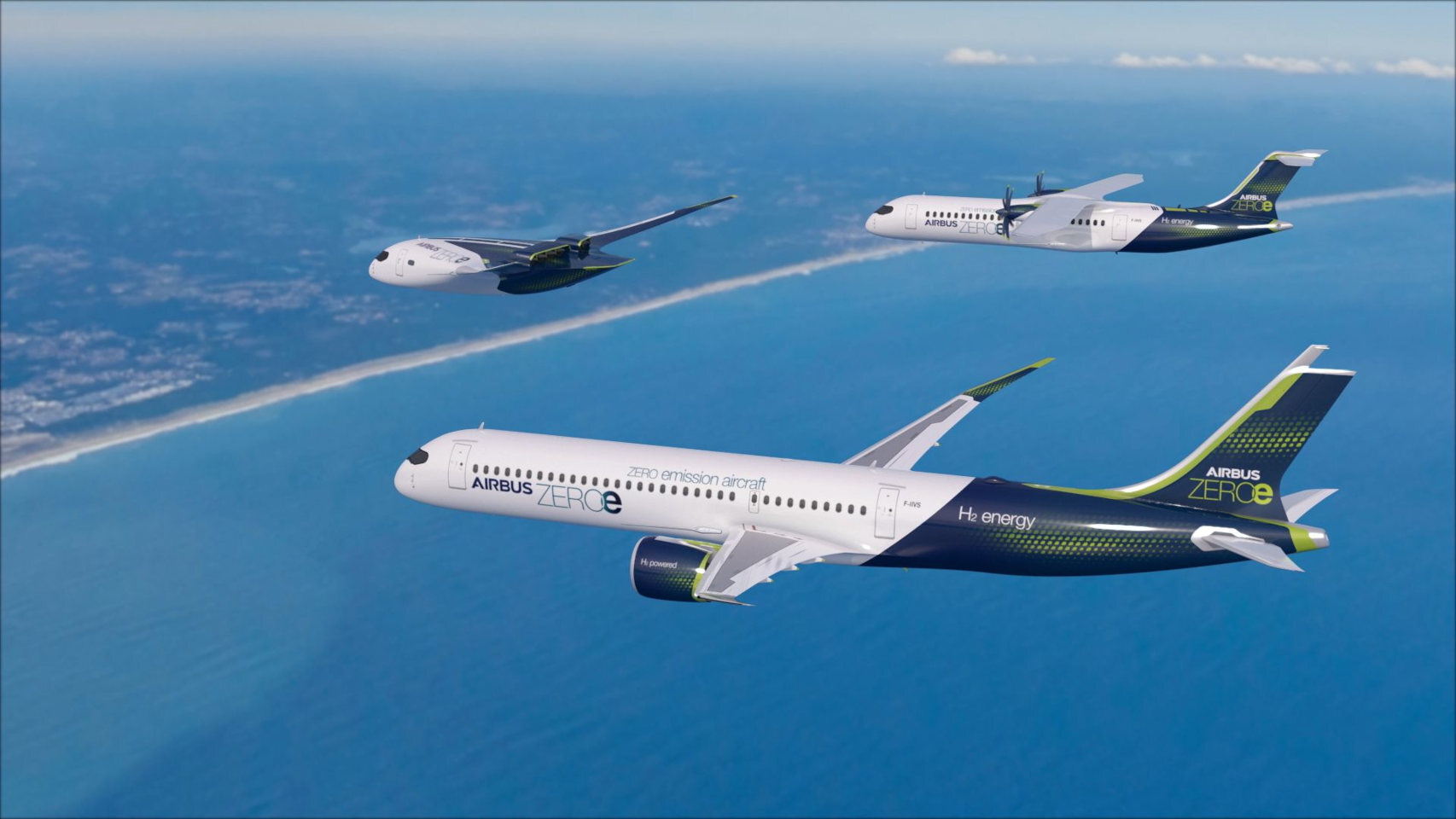 Los tres nuevos aviones de hidrógeno anunciados por Airbus