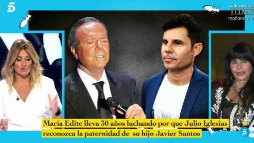 Carlota Corredera entrevistando a la madre de Javier Santos durante el especial a Julio Iglesias.