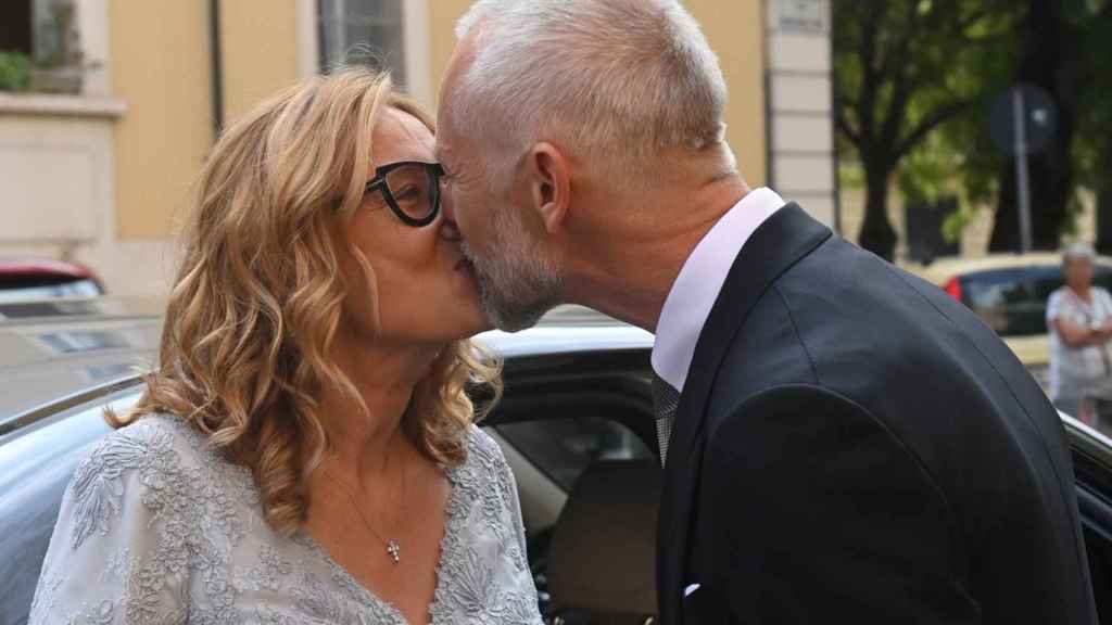 Nicoletta Mantovani y Alberto Tinarelli, muy románticos, el día de su boda.