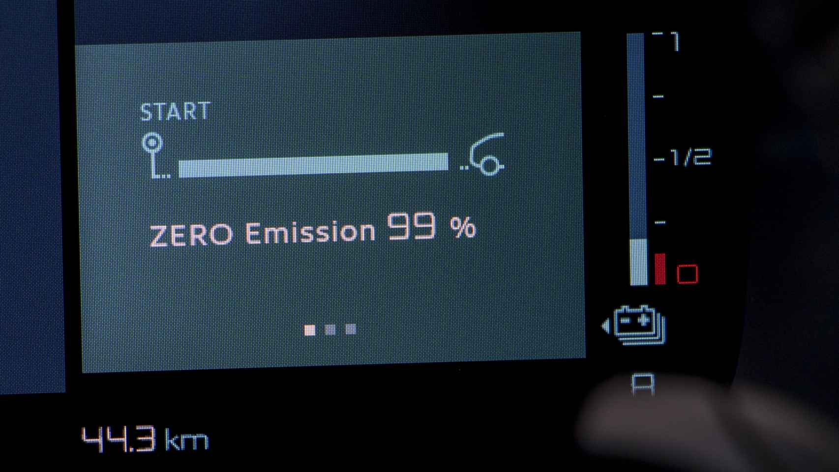 Nuestro trayecto fue casi al 100% de emisiones cero.