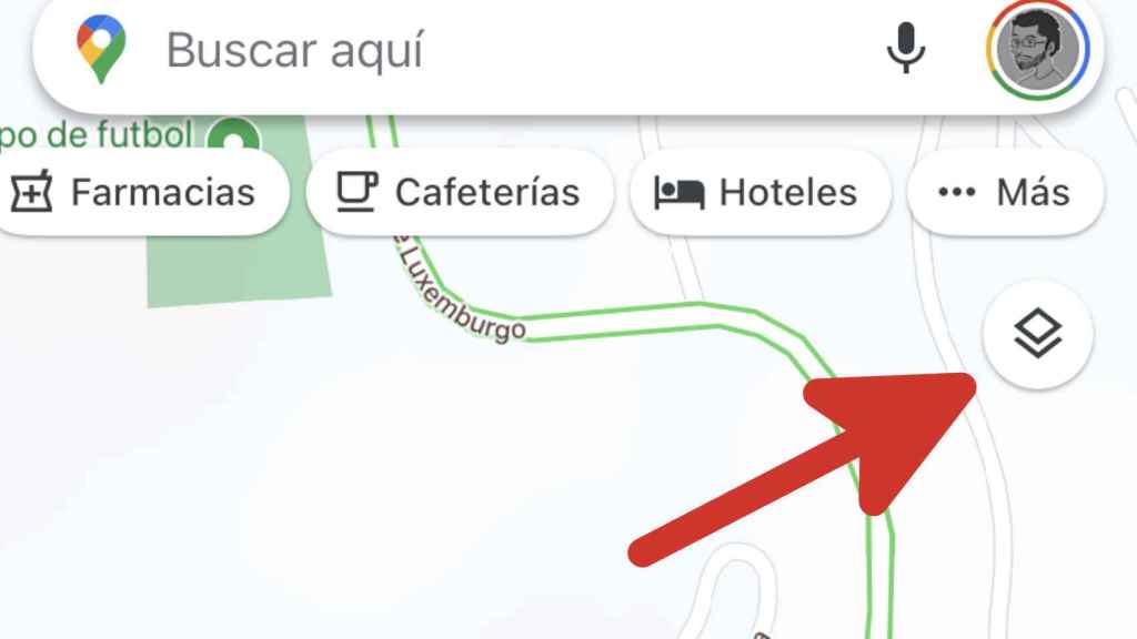 Botón de capas en Google Maps