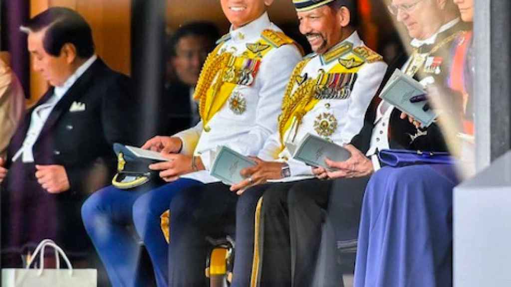 Hassanal Bolkiah, sultán de Brunéi, en un acto