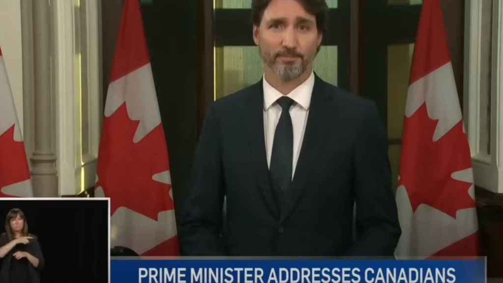 Justin Trudeau en su discurso a la nación.