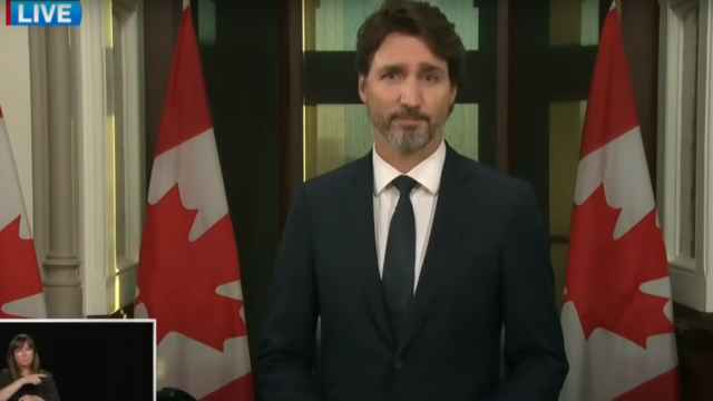 Justin Trudeau en su discurso a la nación.