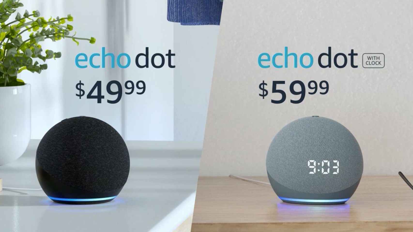 Nuevos Amazon Echo Dot y Echo Dot con reloj