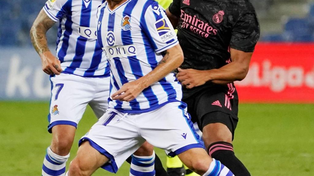 Casemiro y Silva, durante el Real Sociedad - Real Madrid