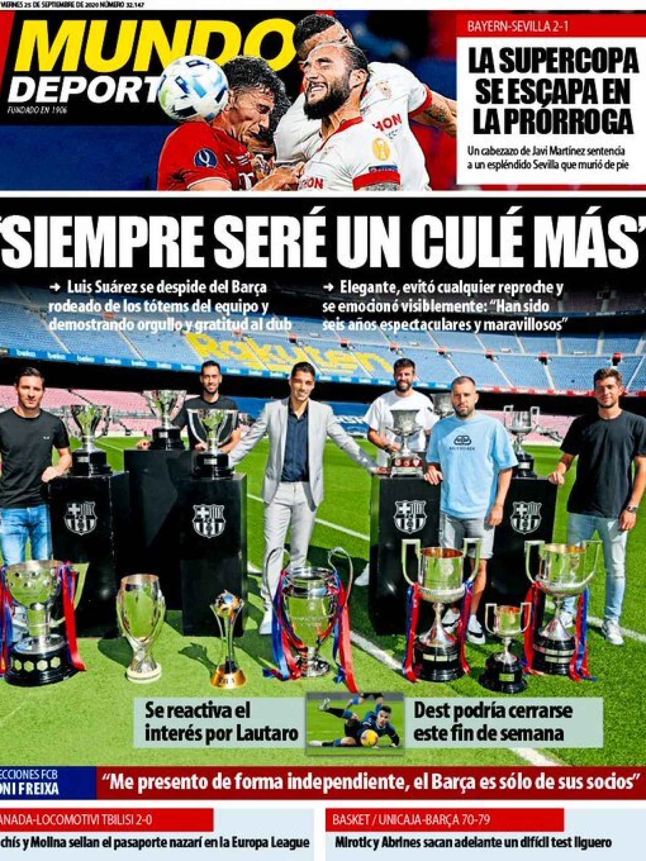 La portada del diario Mundo Deportivo (25/09/2020)