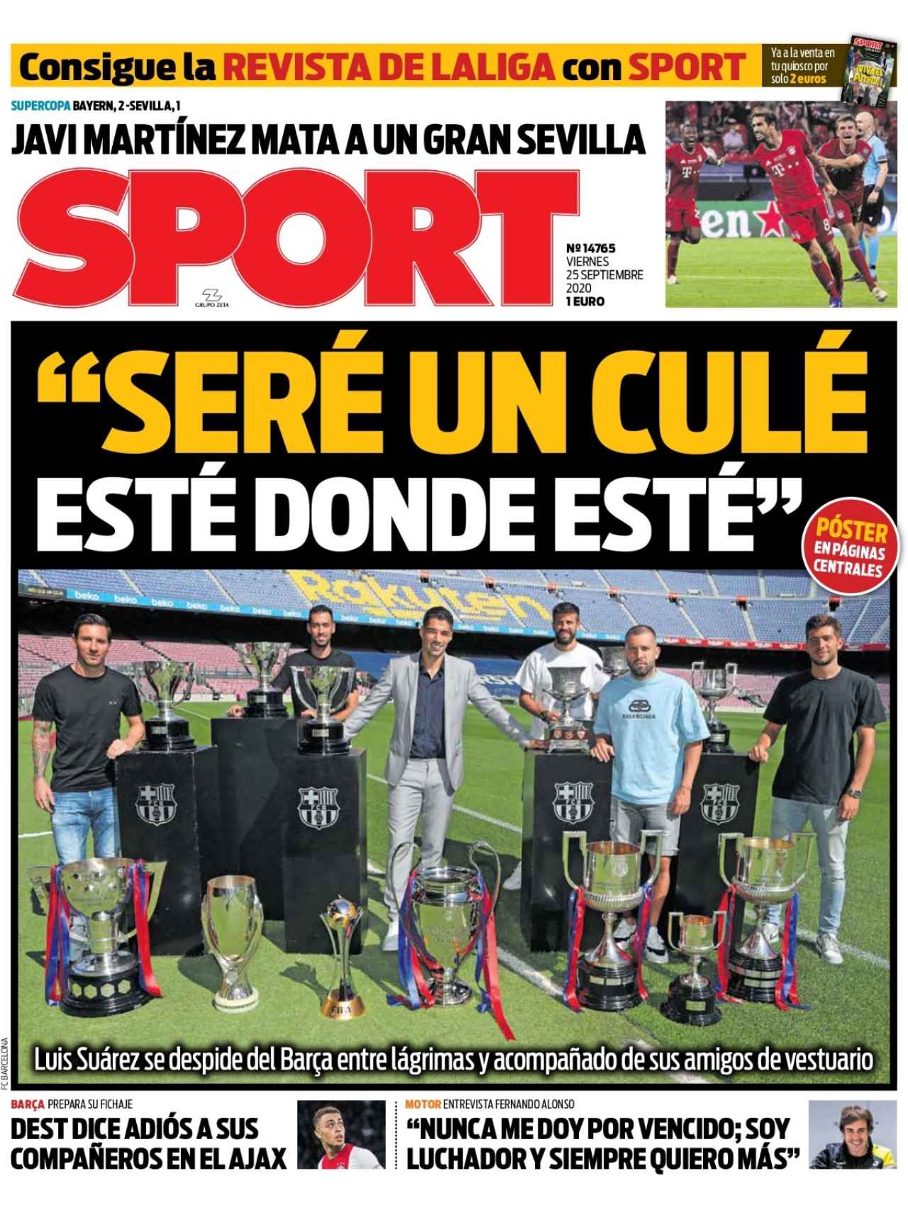La portada del diario Sport (25/09/2020)