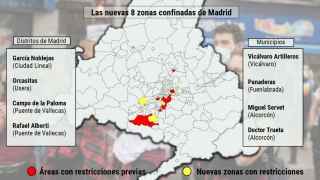 Los nuevos 8 barrios con restricciones en Madrid