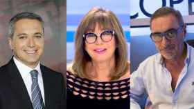 Vicente Vallés,  Ana Rosa Quintana y Carlos Herrera.