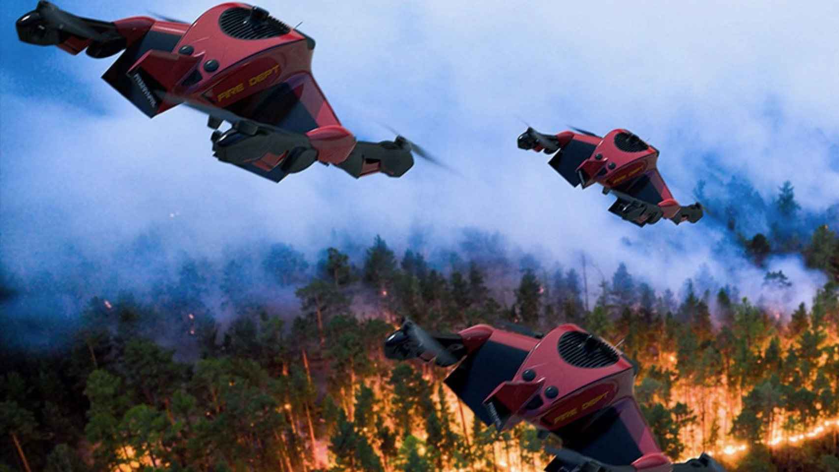 Un enjambre de drones de bomberos Recruit