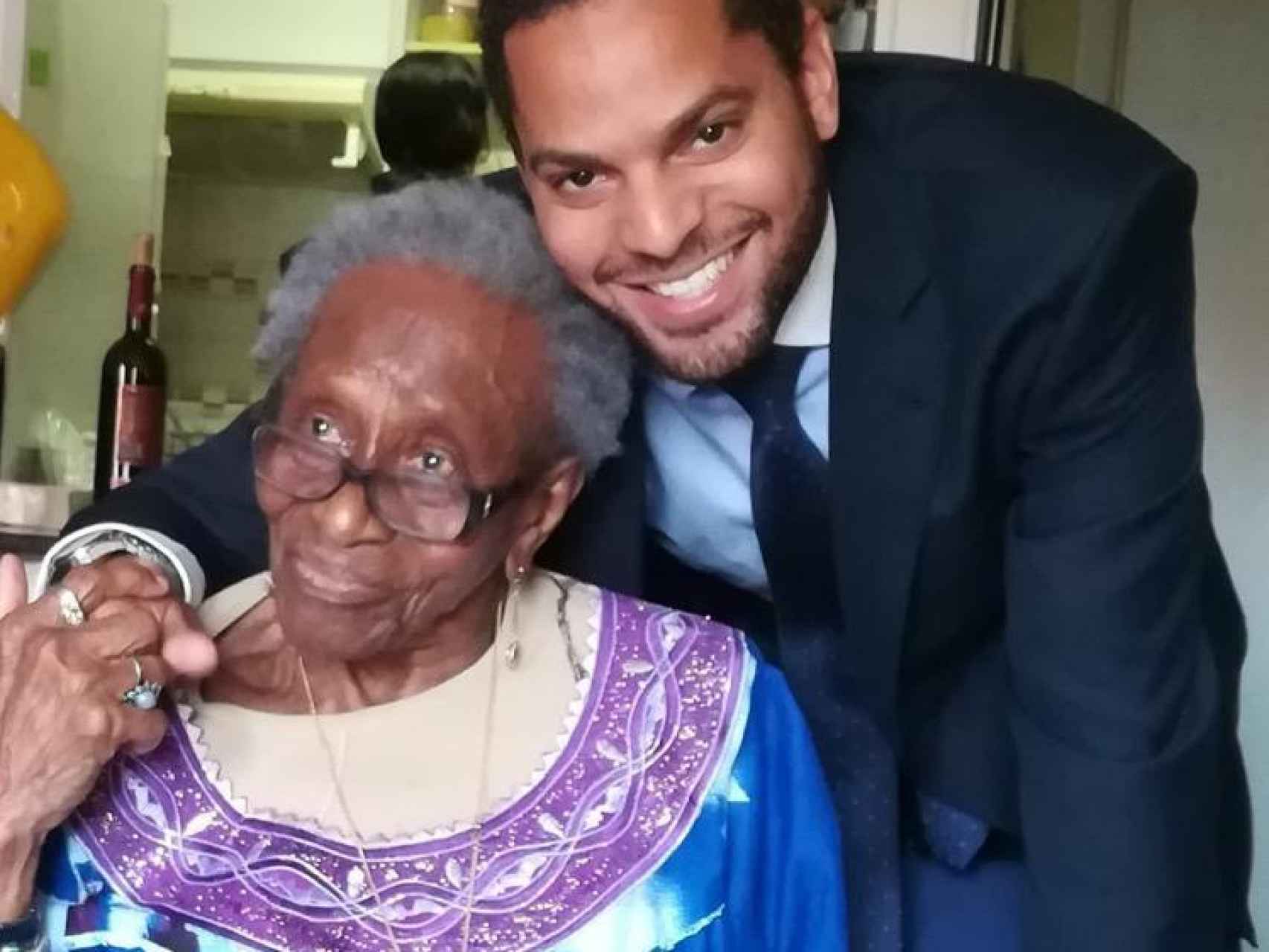 Garriga con su abuela, fallecida en abril con 104 años