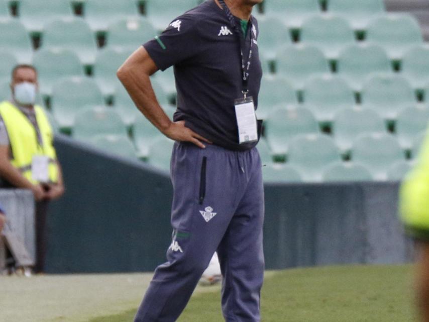 Pellegrini en su partido contra el Valladolid