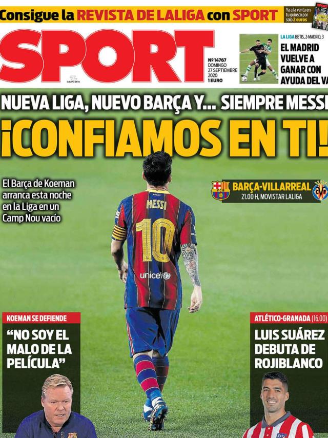 La Portada Del Diario Sport 27092020 1031