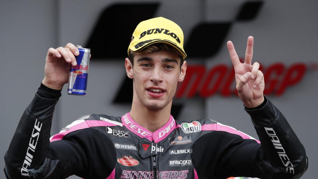 Arbolino celebra su puesto en el GP de Cataluña