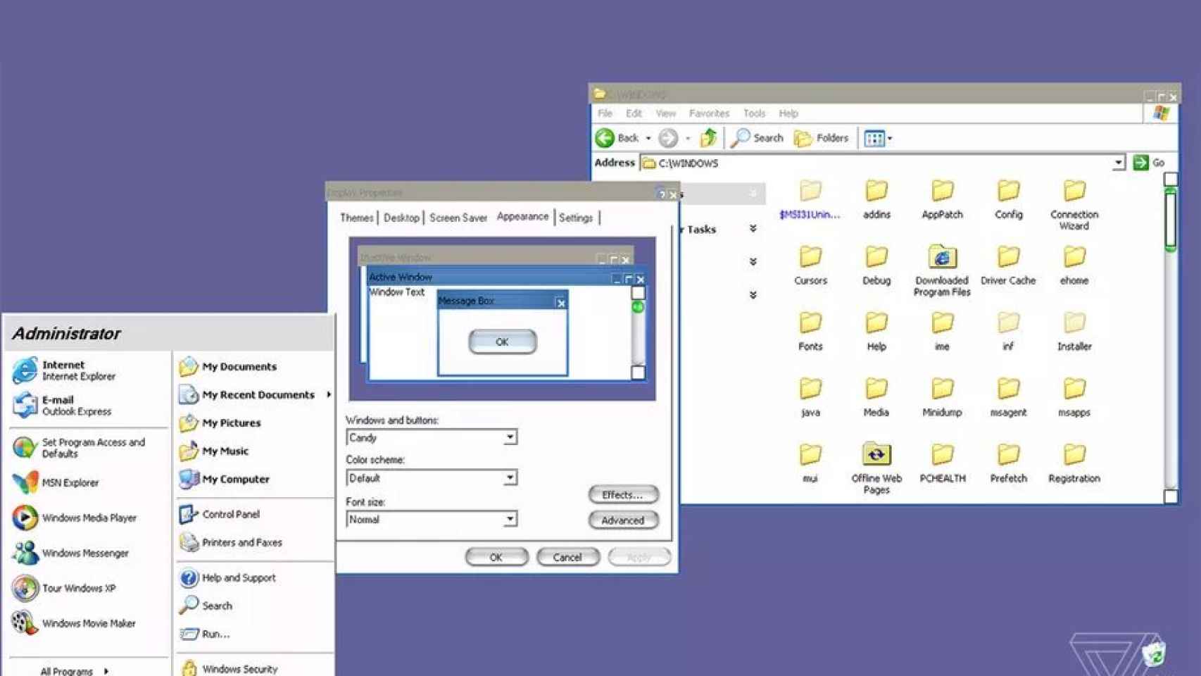 Candy, la interfaz de Windows XP que imitaba a Mac OS X.