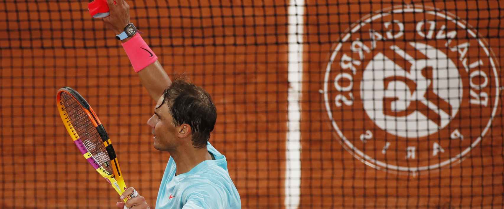 Rafa Nadal celebra su victoria en la primera ronda de Roland Garros 2020
