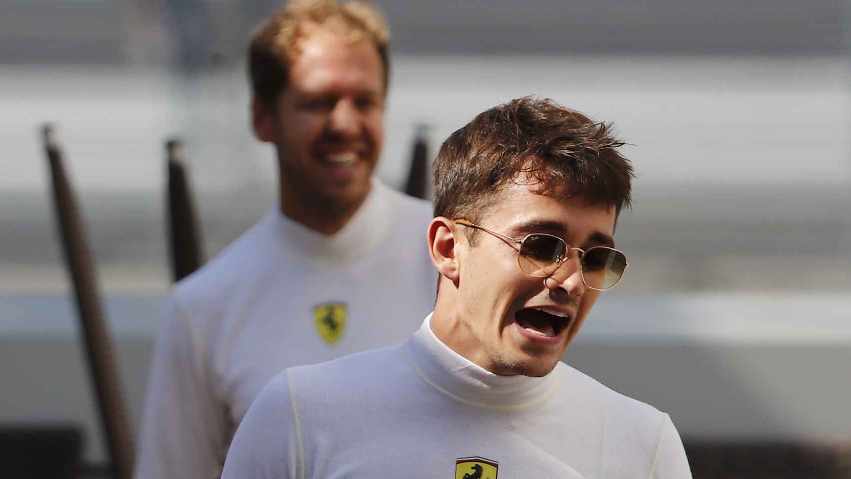 Vettel y Leclerc en el Gran Premio de Rusia