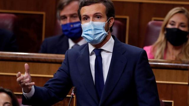 Pablo Casado, líder del Partido Popular, en el Congreso.