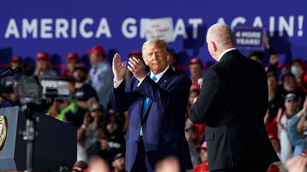 Donald Trump, durante un acto de campaña en el Aeropuerto Internacional de Harrisburg en Middletown, Pensilvania.
