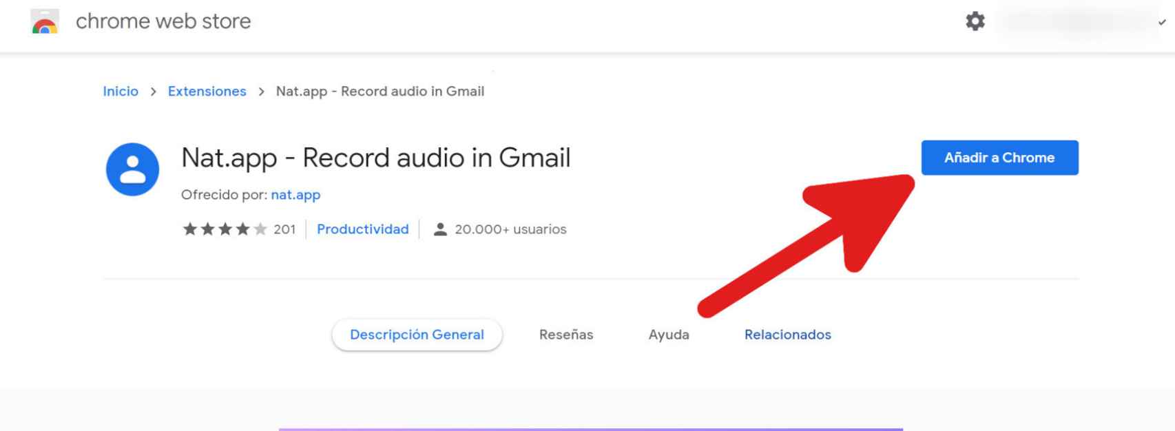 Extensión para enviar audios por Gmail